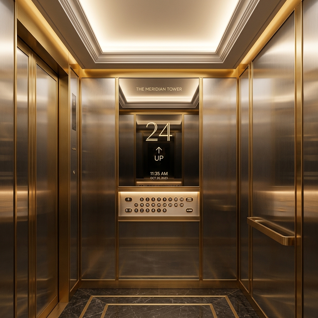 Luxurious Passenger Elevator Cabin Interior